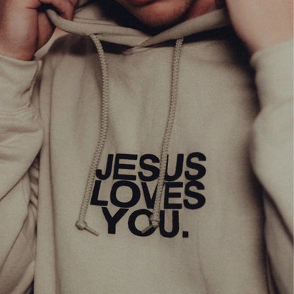Check Front" Sand Premium Hoodie