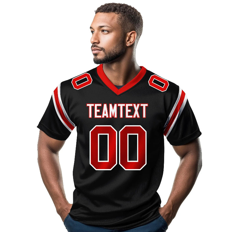 Custom Football and Rugby Black Jerseys