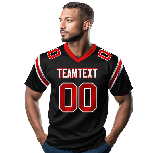 Custom Football and Rugby Black Jerseys