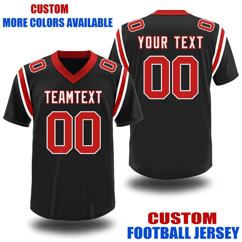 Custom Football and Rugby Black Jerseys