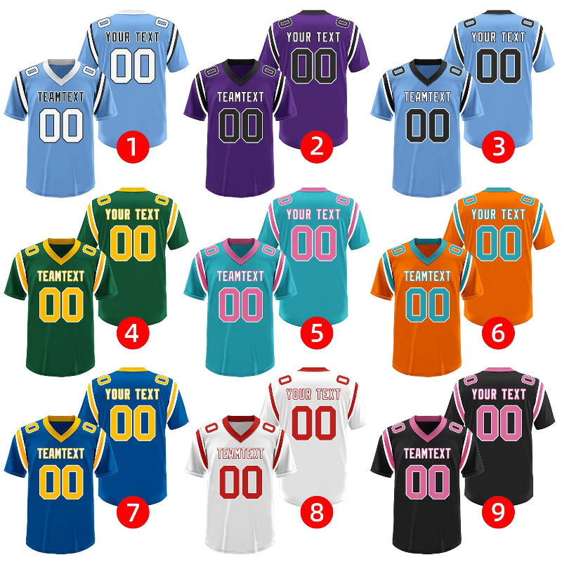 Custom Football and Rugby Black Pink Jerseys