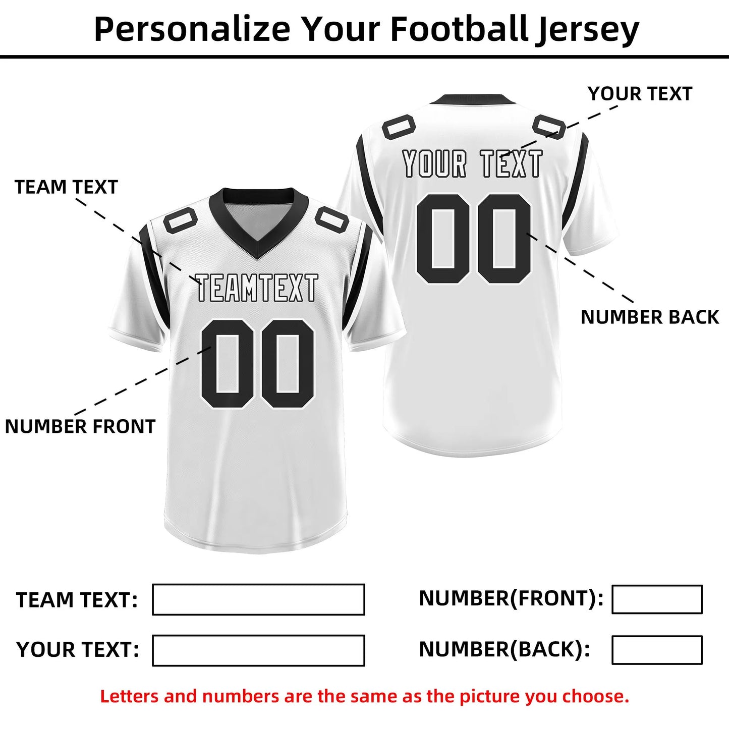 Custom Football and Rugby White Jerseys