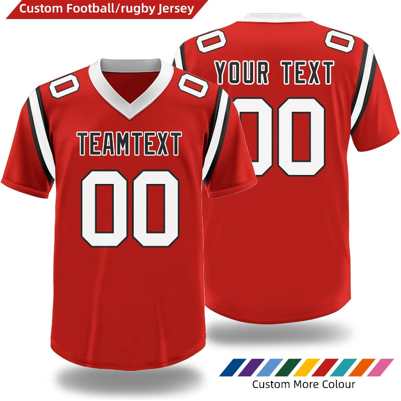 Custom Football and Rugby Red Jerseys