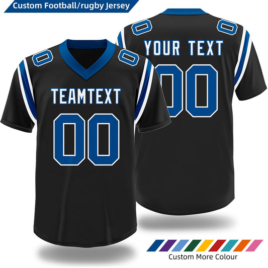 Custom Football and Rugby Black Team Jerseys