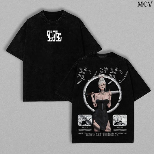Aira Seikoo Dandadann Washed Oversized Streetwear Tee
