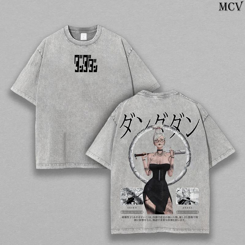 Aira Seikoo Dandadann Washed Oversized Streetwear Tee