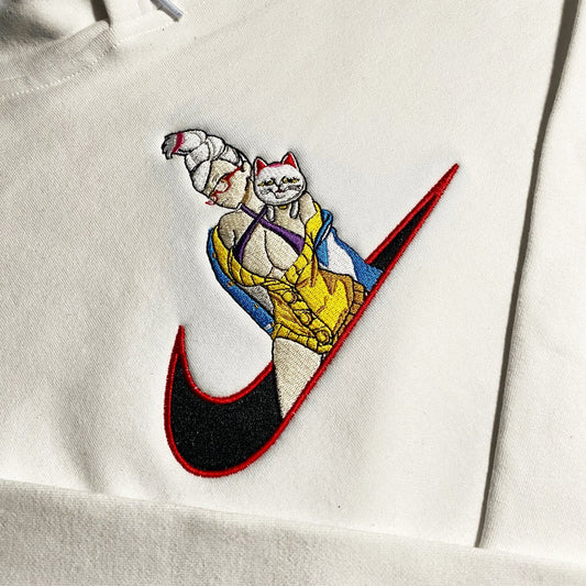 Turbo Granny Cat EMBROIDERED GYM HOODIE