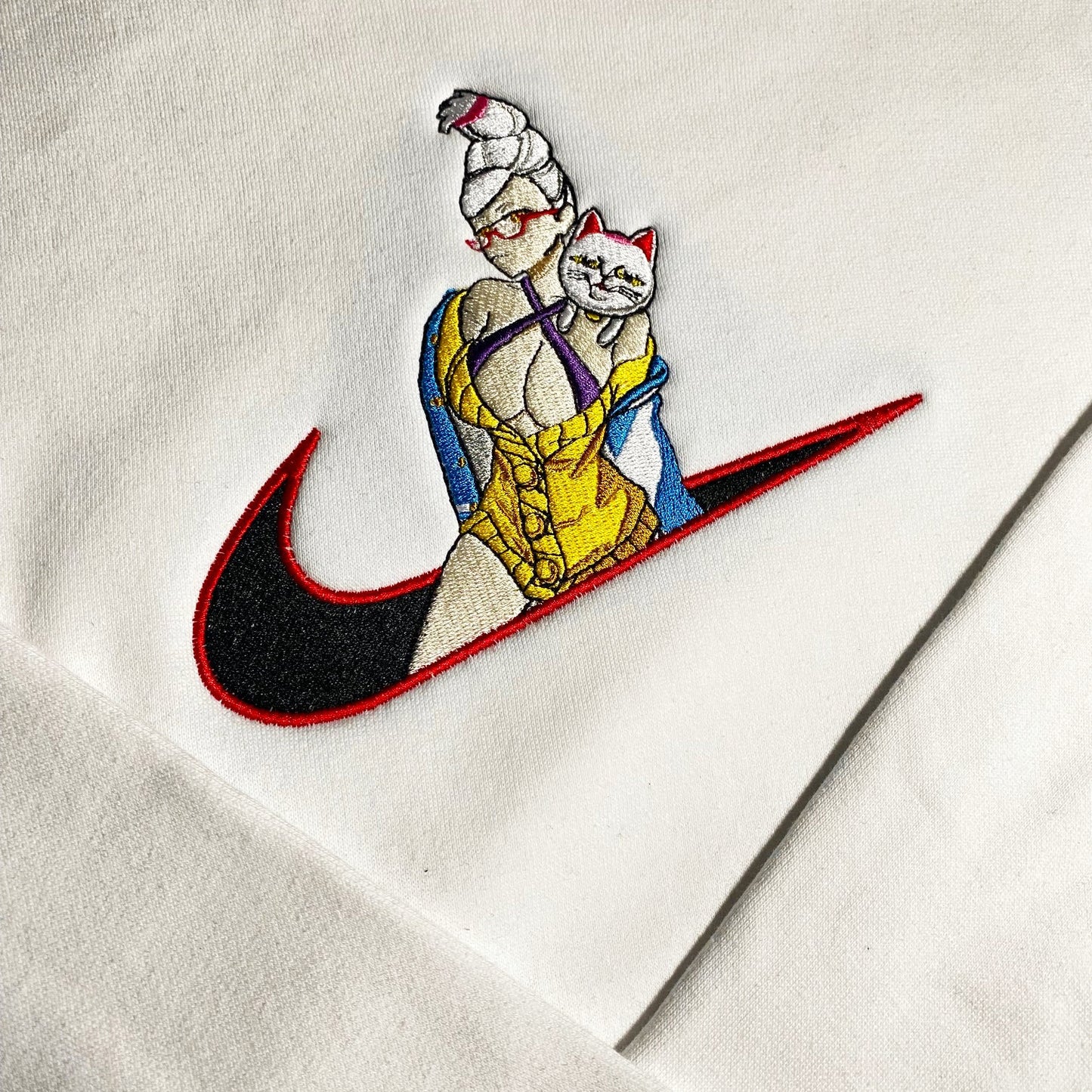 Turbo Granny Cat EMBROIDERED GYM HOODIE