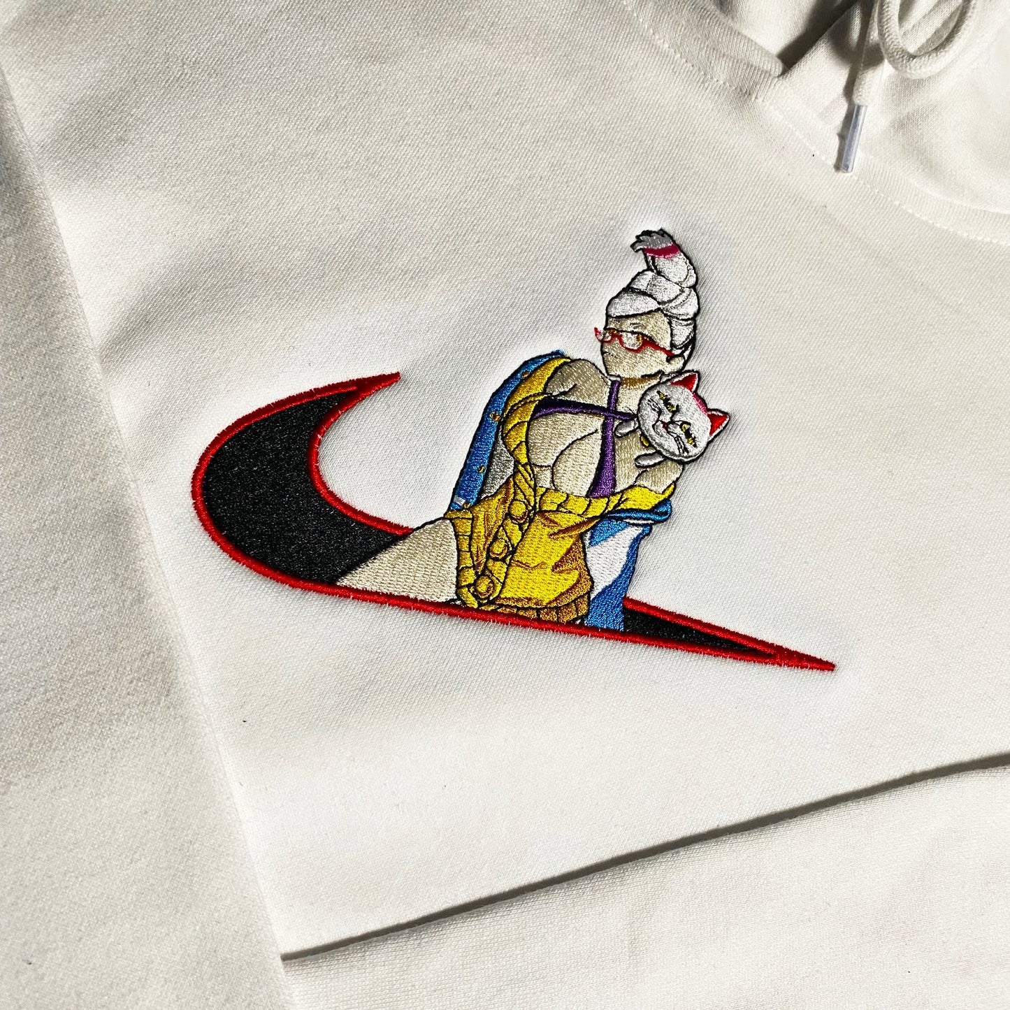 Turbo Granny Cat EMBROIDERED GYM HOODIE