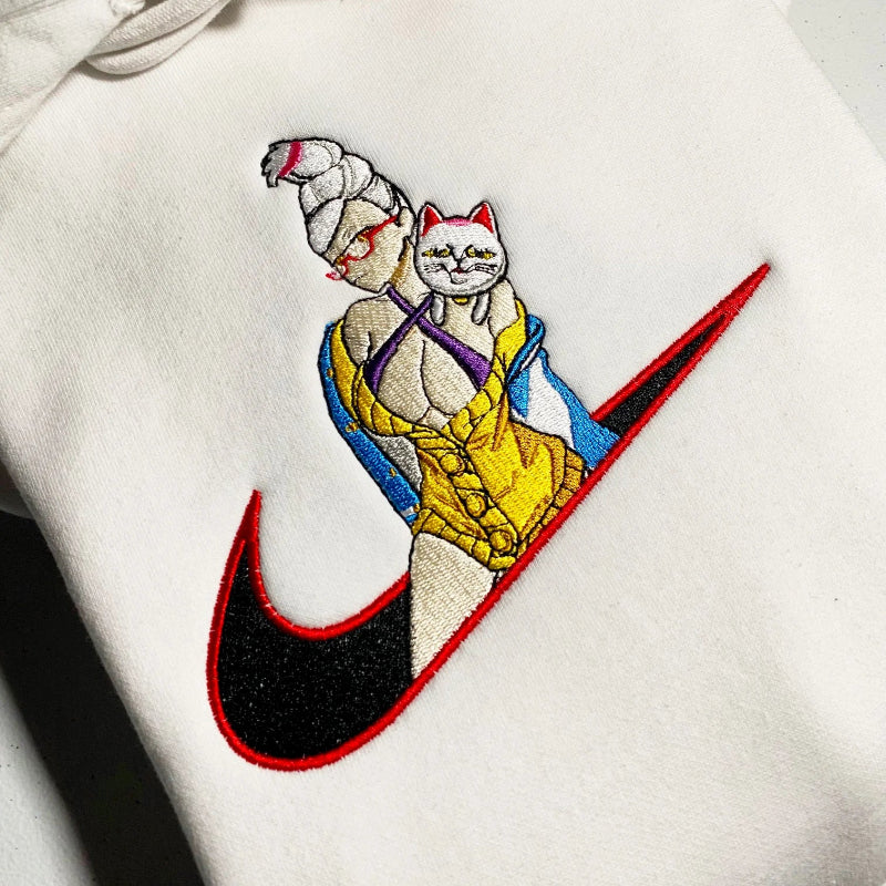 Turbo Granny Cat EMBROIDERED GYM HOODIE