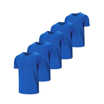 Men's solid color round neck fitness T-shirt