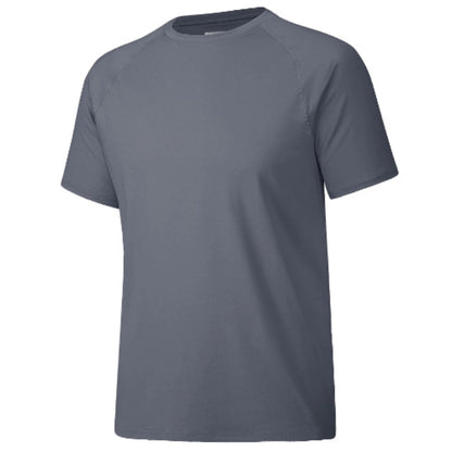 Men's solid color round neck fitness T-shirt