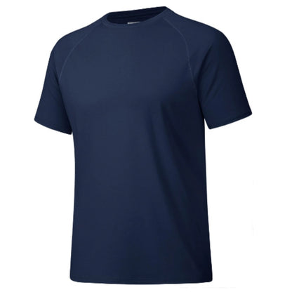 Men's solid color round neck fitness T-shirt