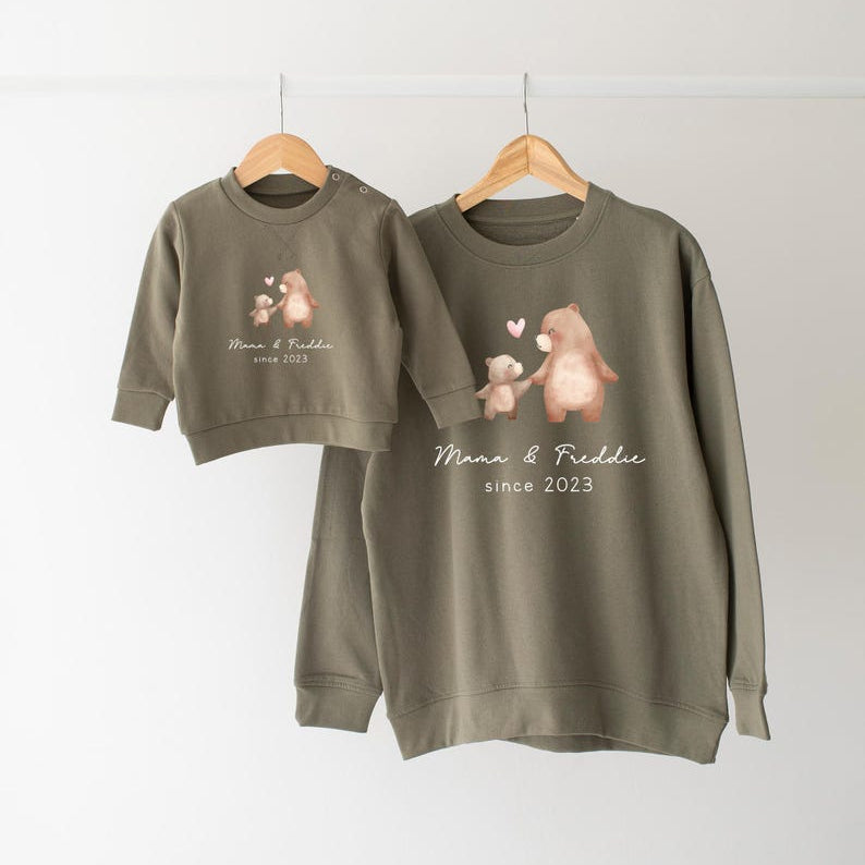 Personalised Matching Mummy and Mini Sweatshirts