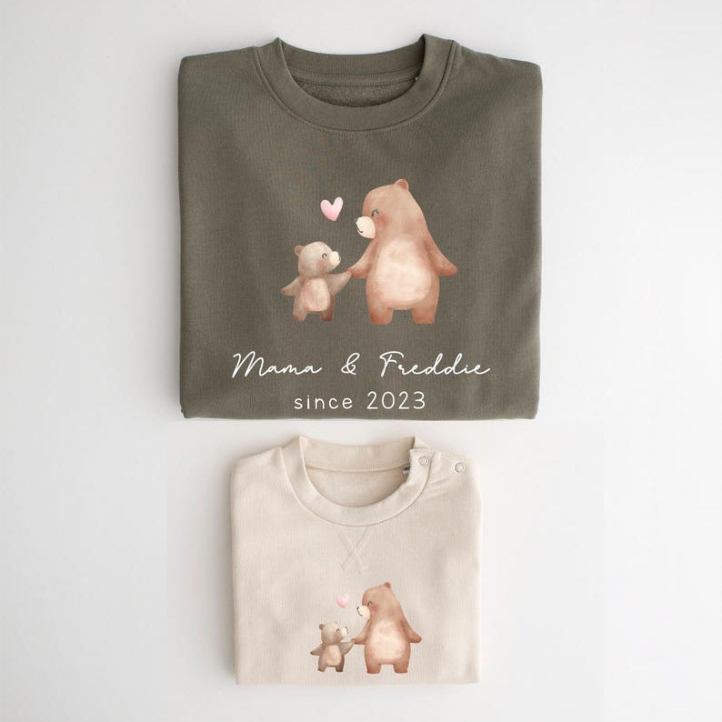 Personalised Matching Mummy and Mini Sweatshirts