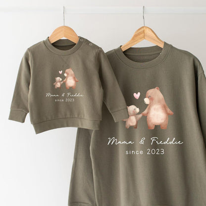 Personalised Matching Mummy and Mini Sweatshirts