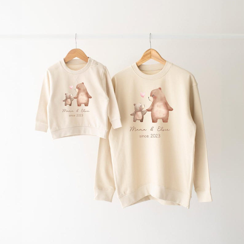 Personalised Matching Mummy and Mini Sweatshirts