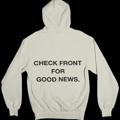 Check Front" Sand Premium Hoodie