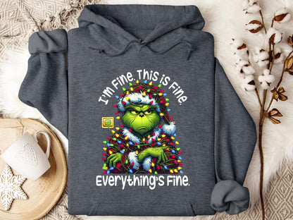 I'm Fine Everything is Fine Grinch Sweatshirt