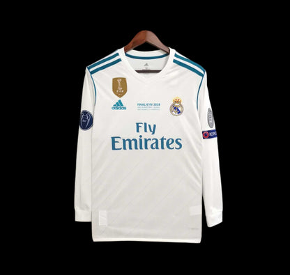 Real Madrid Retro 17/18 Long Sleeve Home